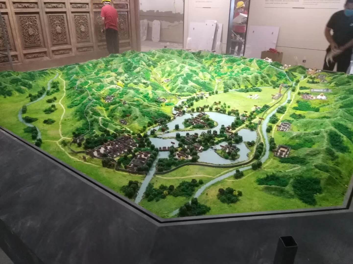 Partly finished relief model showing landform layers
